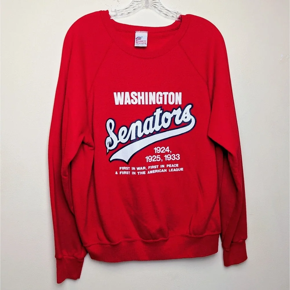 Vintage Washington Senators 80s Nationals‎ MLB Crewneck Sweatshirt Size Medium